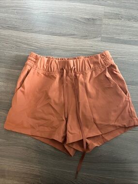 Women’s Athletic Drawstring Shorts in Rust